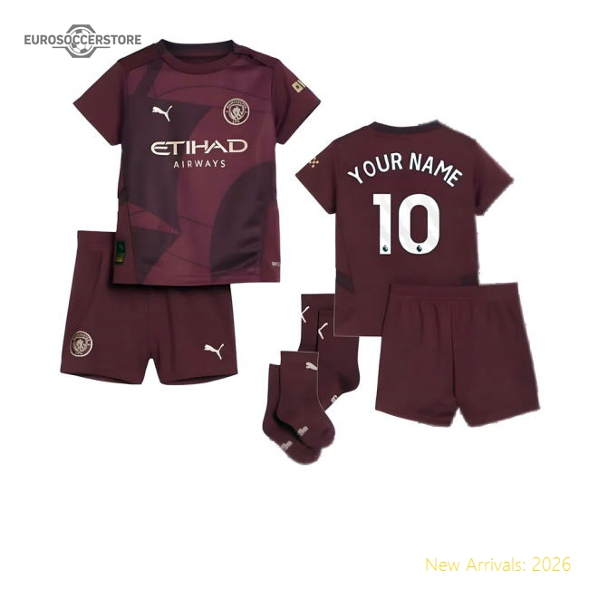 Authentic 2024-2025 Man City Third Baby Kit (your Name) - Premium