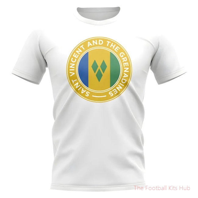 Saint Vincent Grenadines Football Badge T-Shirt (White)