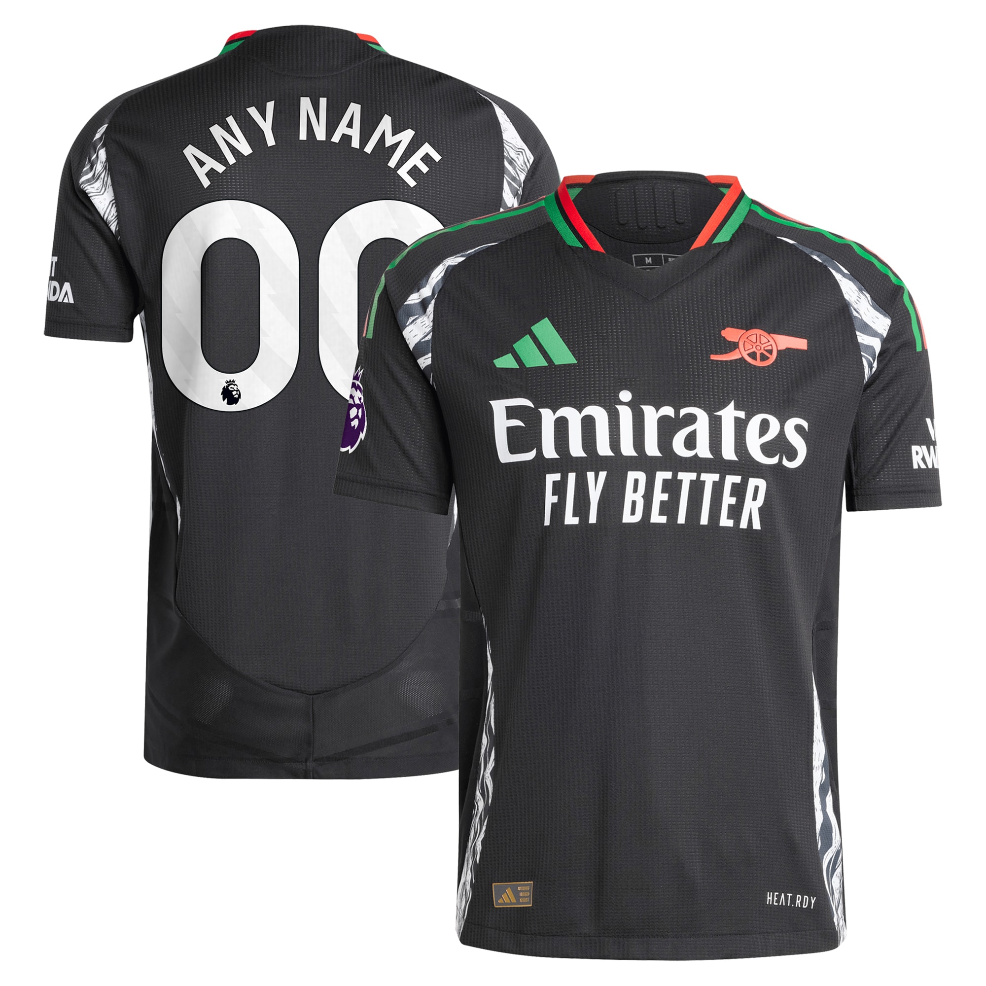 [SJH] Arsenal 2024/25 Away Authentic Custom Jersey - Black