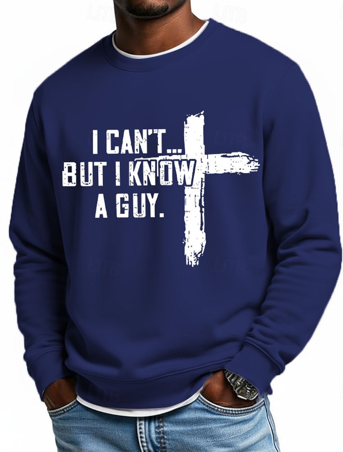 Men's Jesus Faith Sweatshirt Fashion Daily Casual Long Sleeve Crew Neck Home Streetwear Sports Outdoor Blue Light Blue Black Yellow Red Crewneck 3D All Seasons Designer S M L XL XXL XXXL