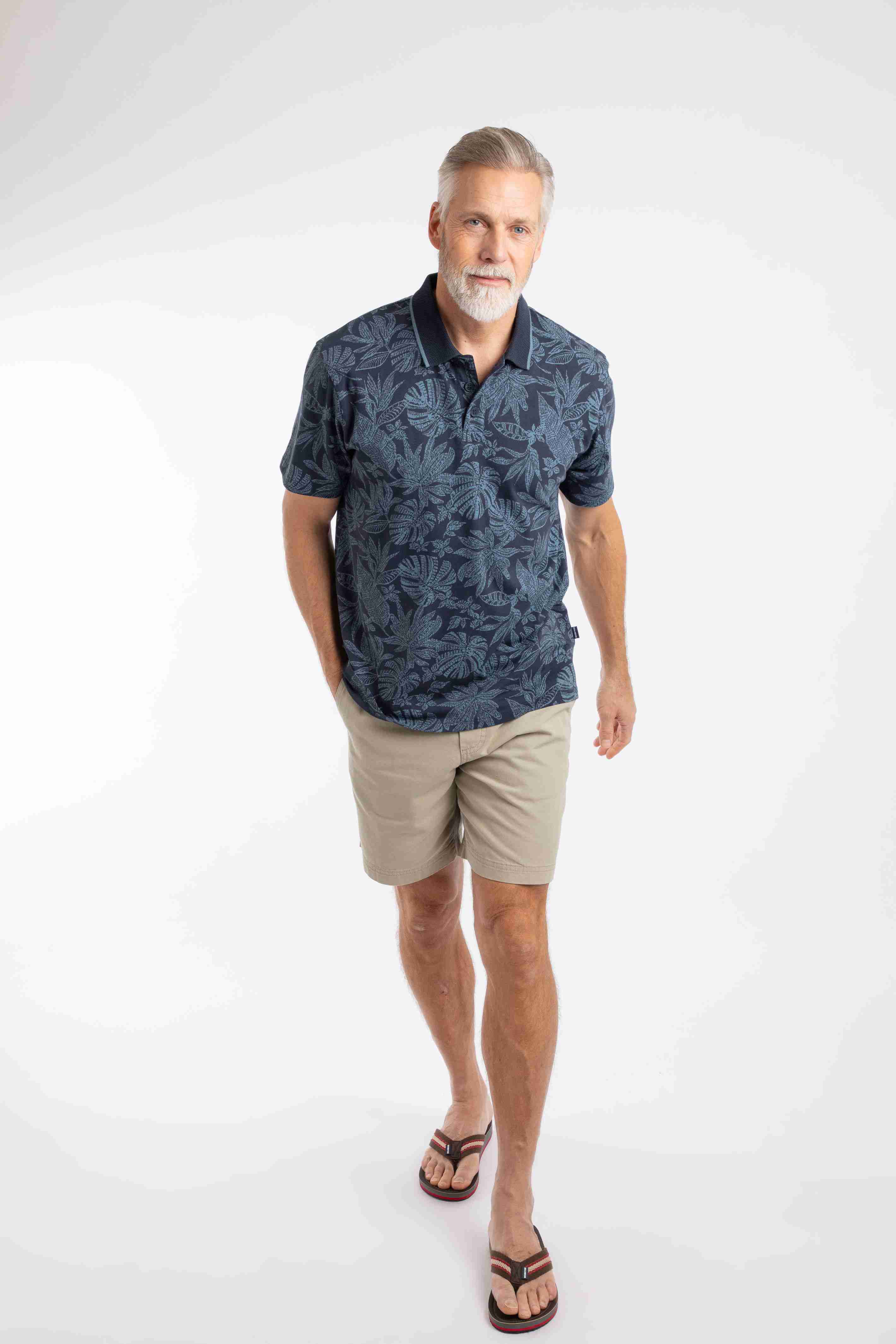 Sarat Printed Polo Shirt Blue Mirage