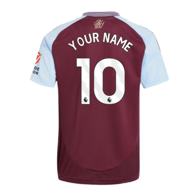 2024-2025 Aston Villa Home Shirt (Your Name) In Multiple Adult Sizes