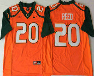 Men's None Orange 2024 replica Ed Reed #20 premium Jersey home jersey