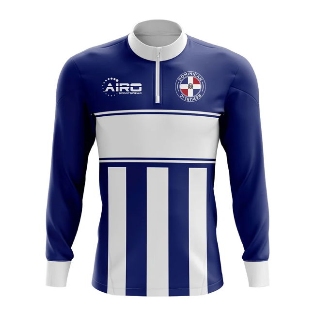 Premium-Quality Dominican Republic Concept Football Half Zip Midlayer