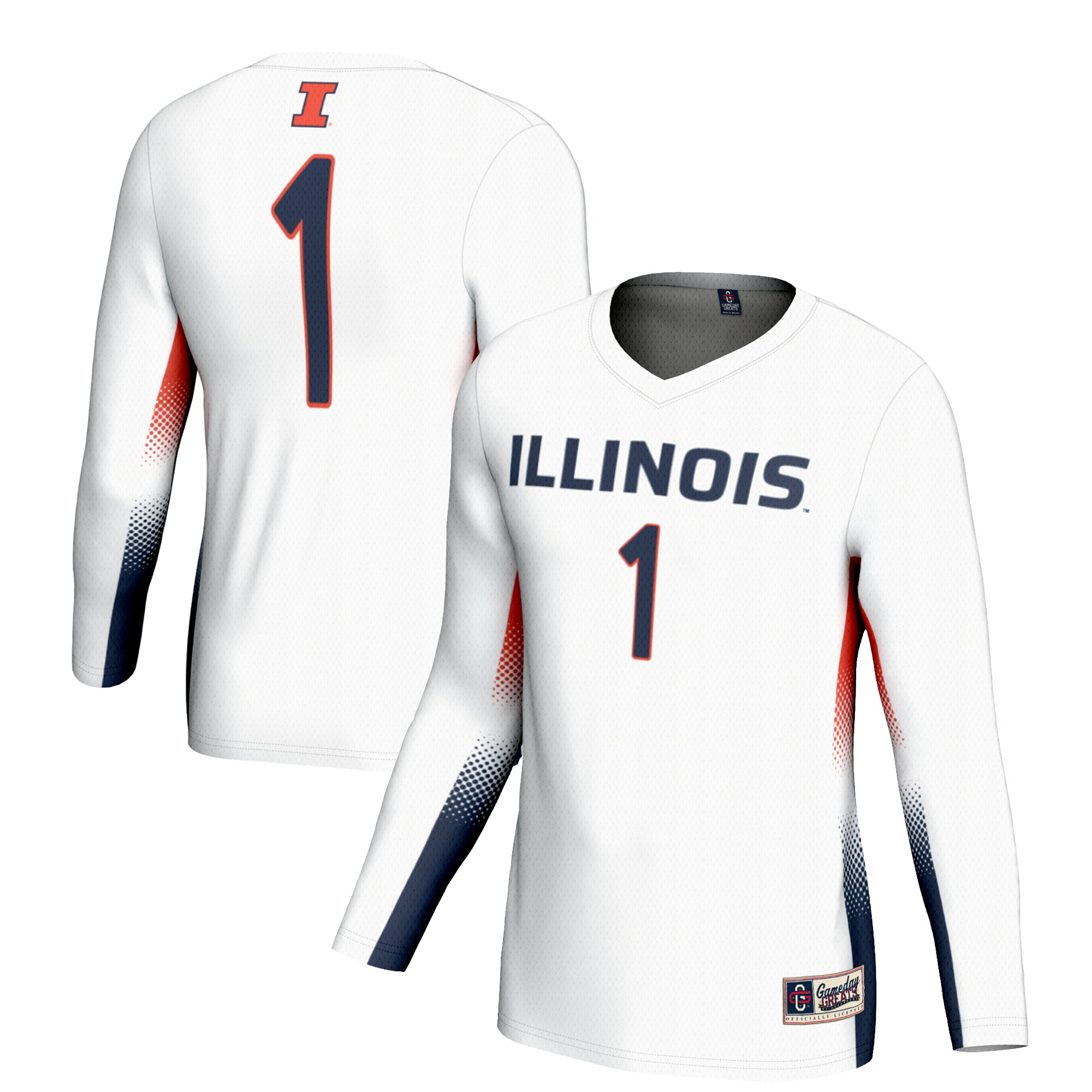 [DDG] Illinois Fighting Illini GameDay Greats Unisex Lightweight Volleyball Jersey - White