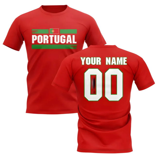 Personalised Portugal Fan Football T-Shirt (Red) Netherlands