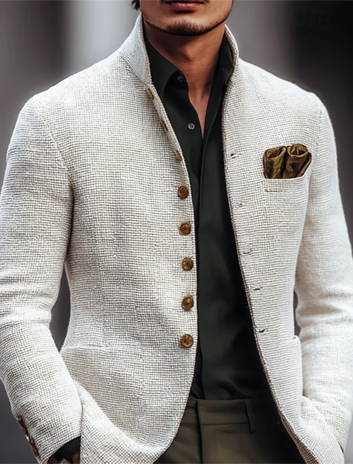 Men's Blazer Jacket Casual Business Work Vintage Neutral Spring Fall