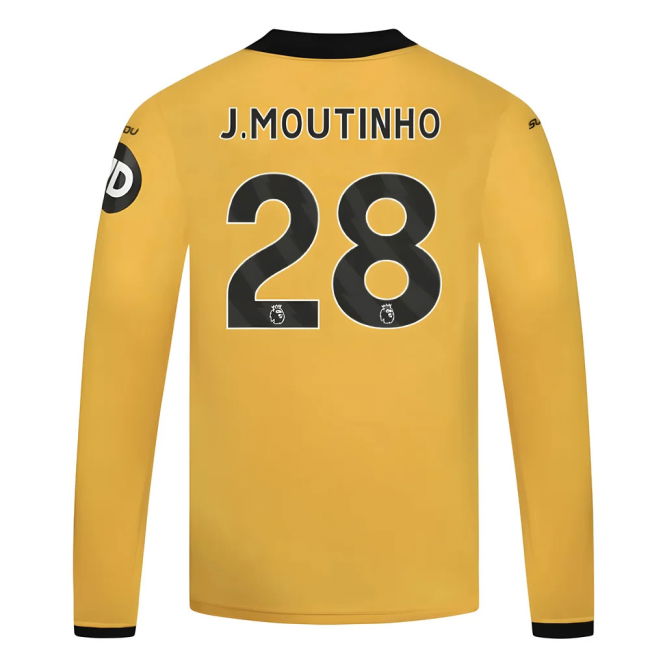 Proud Wolves Wolves Long Sleeve Home Shirt Kids J Moutinho #28 Pro...