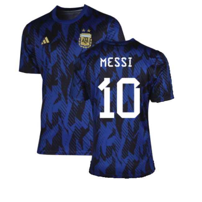 Authentic 2022-2023 Argentina Pre-Match Shirt (Blue) (Messi 10)