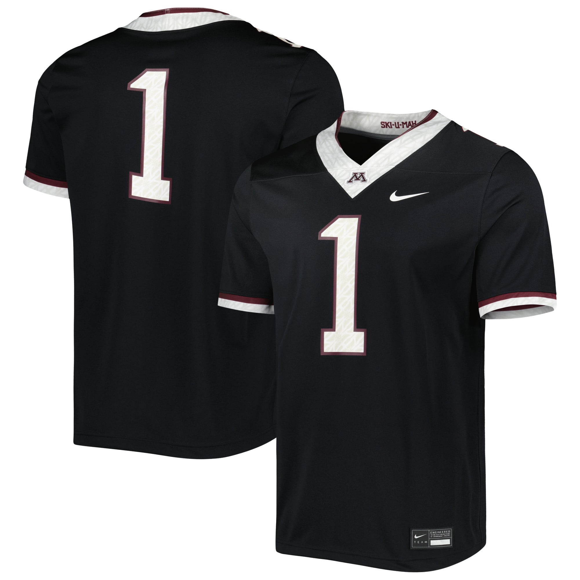 Men's #1 Black Minnesota Golden Gophers Football Jersey