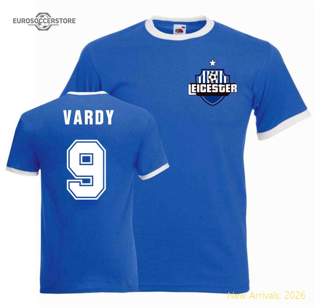 Authentic Jamie Vardy Leicester Ringer Tee (blue) - Premium Quality