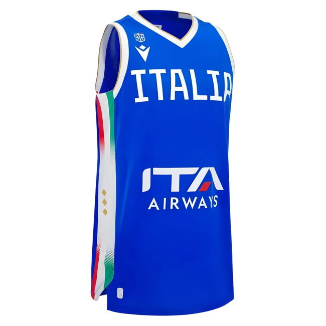 2025-2026 Italy Fip Basketball Away Jersey (Blue) Official