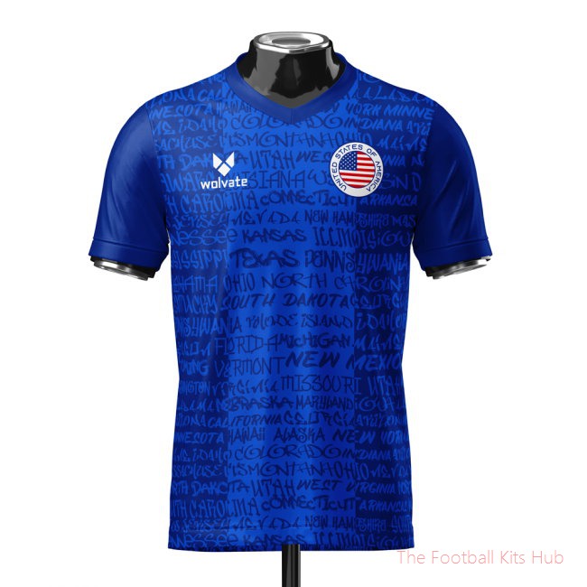 USA Heritage Football Jersey Blue (Wolvate) Adult Short Sleeve