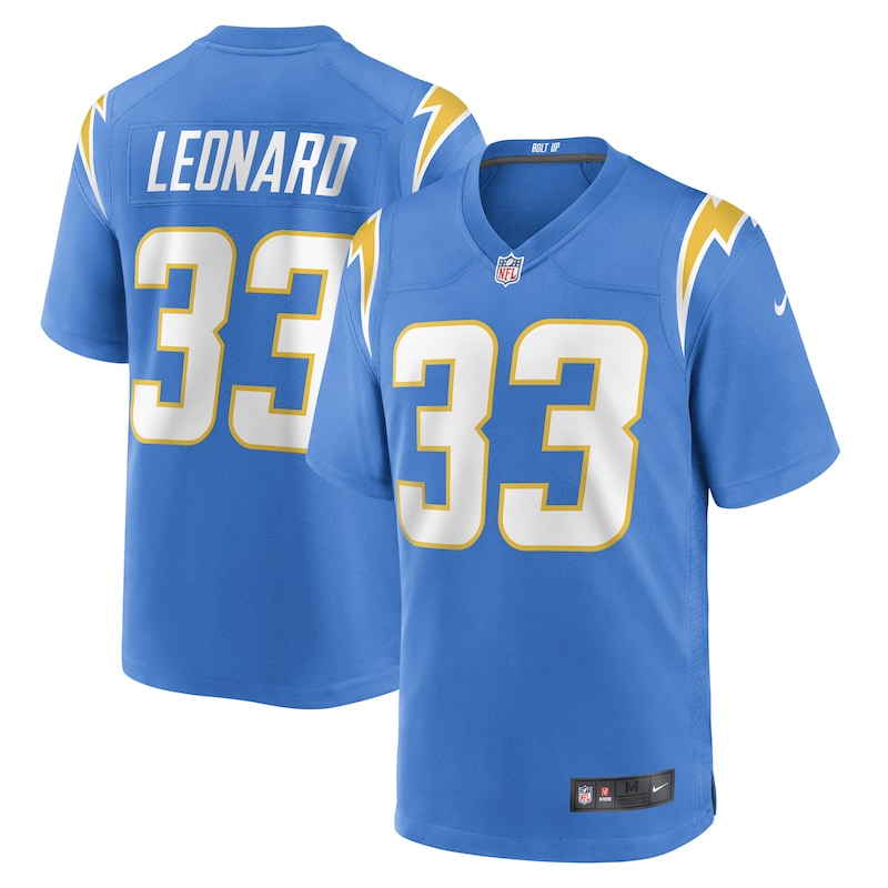 None Deane Leonard LA Chargers Bold Premium Material Jersey Football A