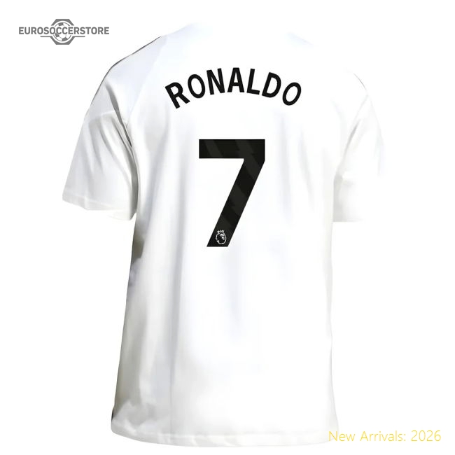 Official 2025-2026 Man Utd Training Tee (white) (ronaldo 7) - Premium