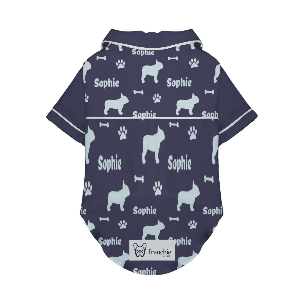 Bulldog Pajamas With Your Frenchie's Name As A Pattern For Frenchie Pups