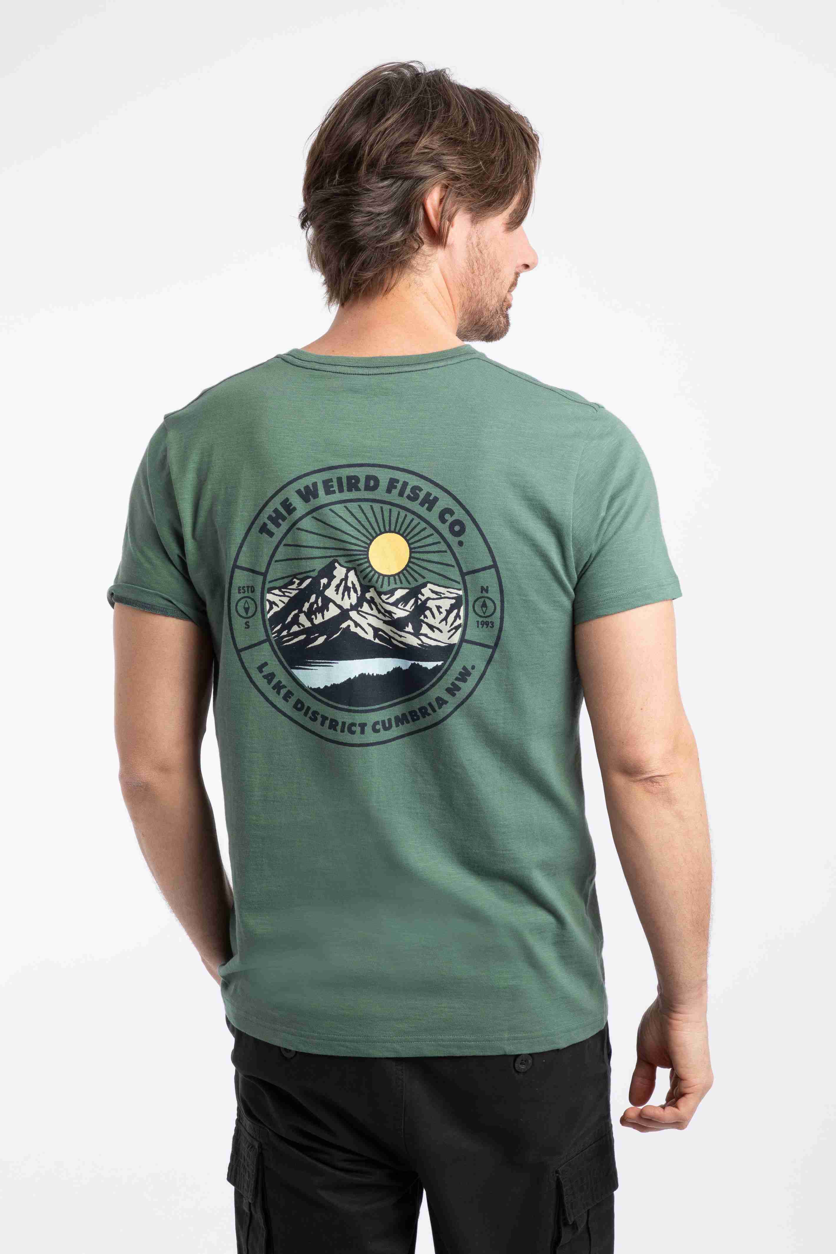 Lake District Back Print Graphic T-Shirt Dusky Green