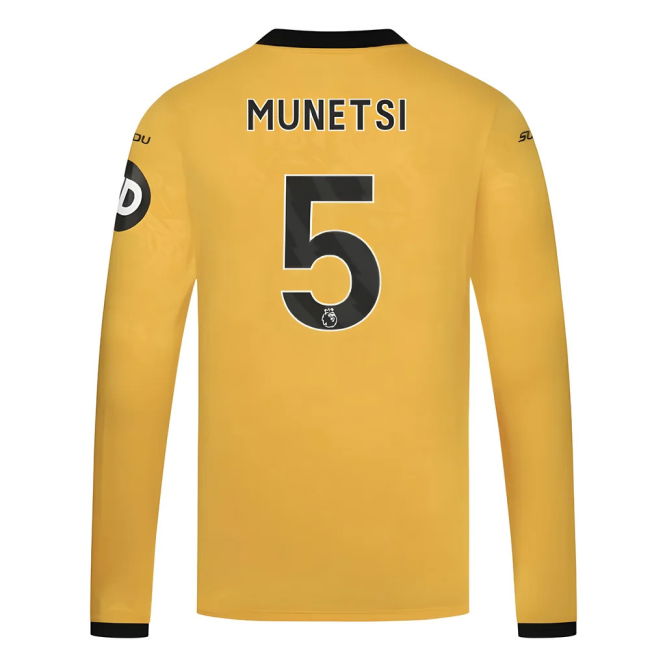 Durable Material Wolves Wolves Long Sleeve Home Shirt Munetsi #5 N...