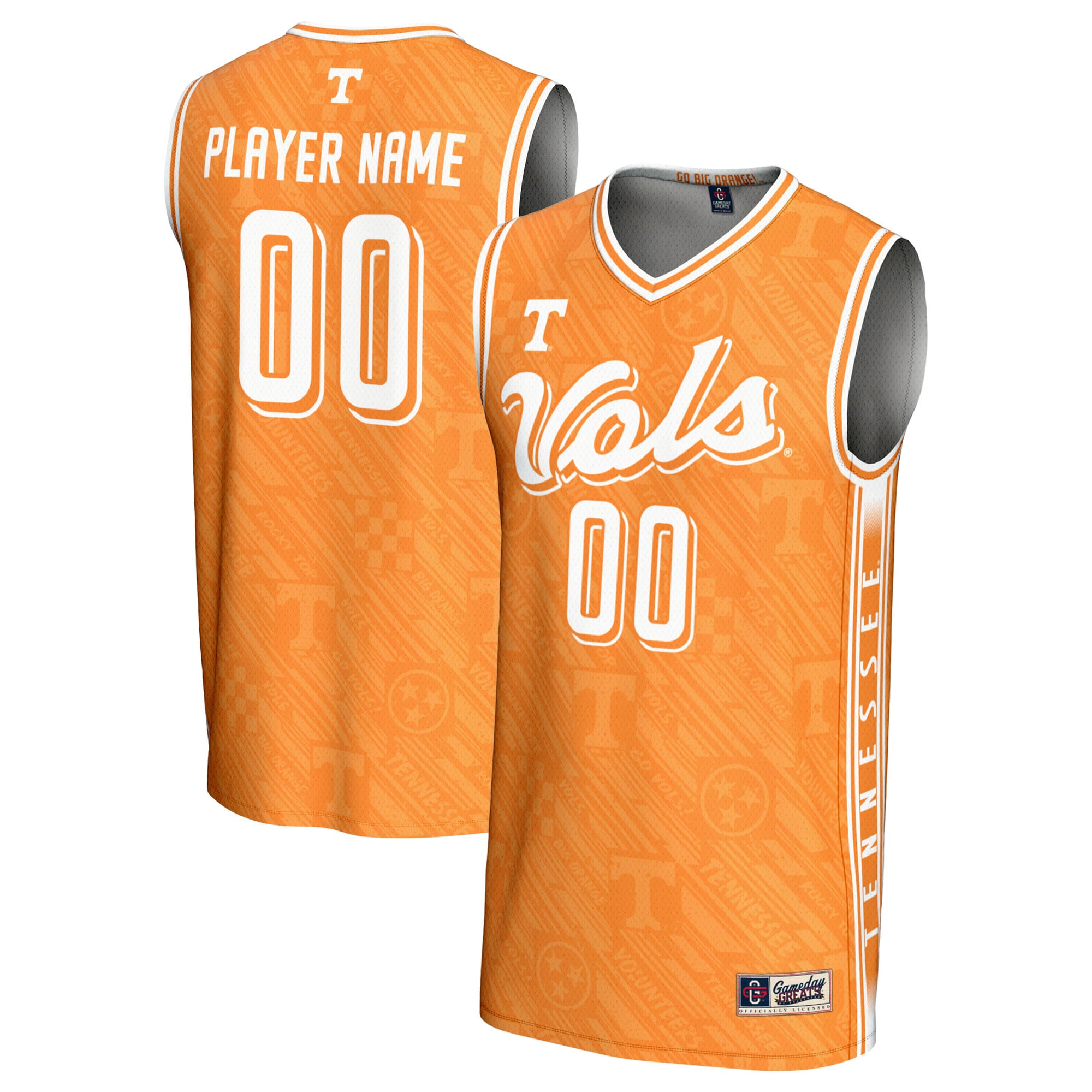 [NJP] Tennessee Volunteers GameDay Greats NIL Pick-A-Player Men's Basketball Highlight Print Lightweight Jersey - Tennessee Orange