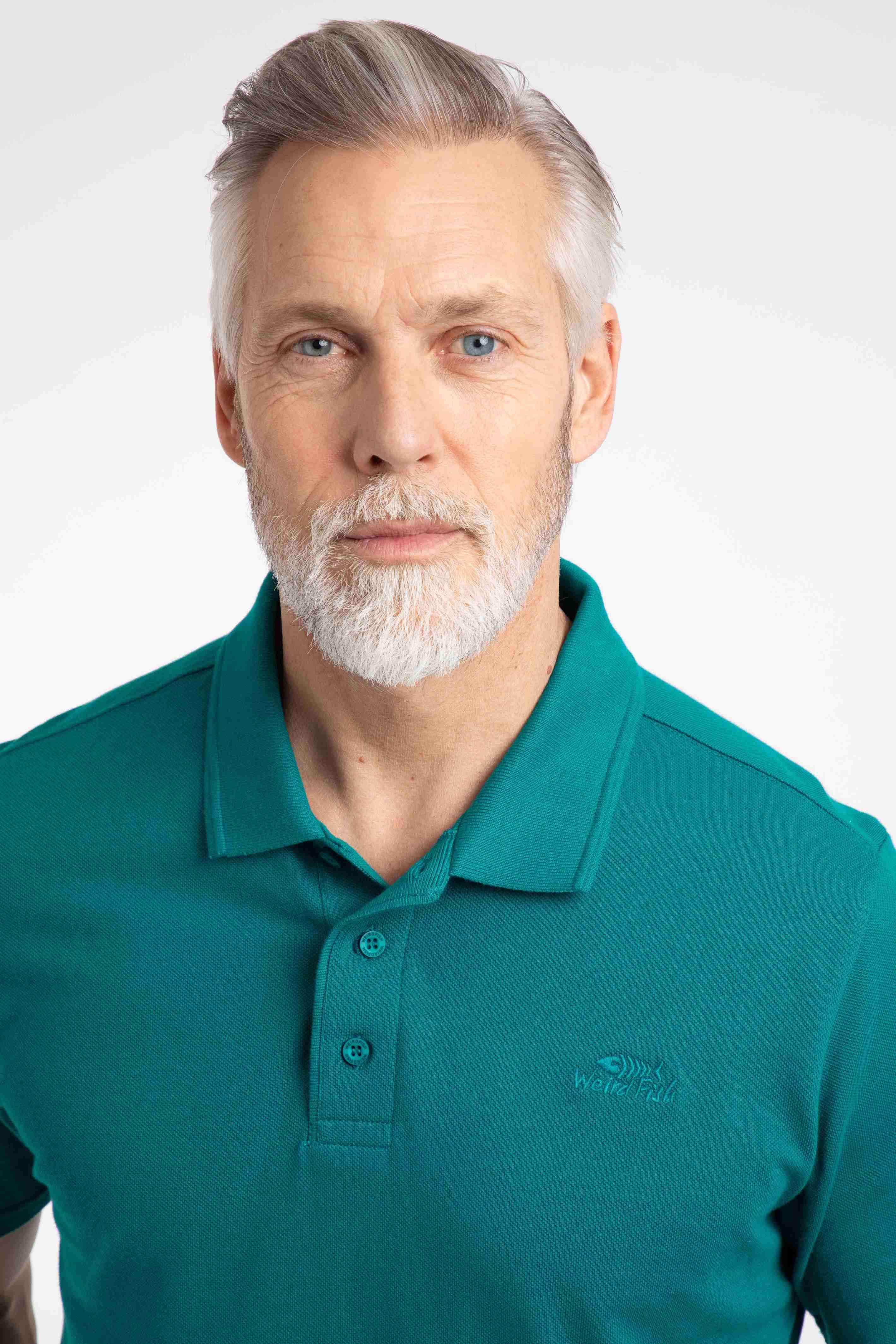 Giles Pique Polo Shirt Peacock Blue