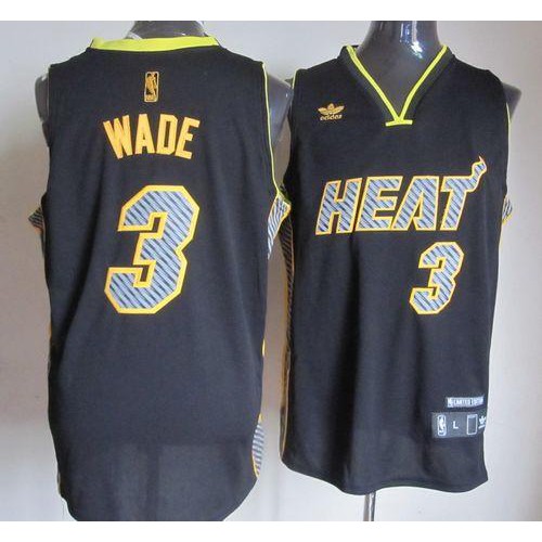 Heat Black Miami Heat #3 Jersey - On Sale NBA Fan Apparel Game Day Wear