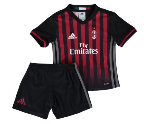 Kids AC Milan 2016-17 Home Soccer Kits ShirtShorts - Official Replica