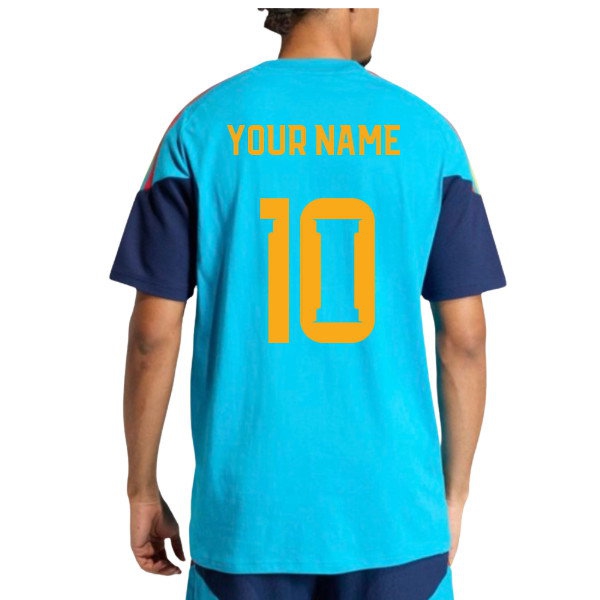 [LK] 2026 2027 Spain Tee Aqua) Name) Training Apparel (Bold (Your
