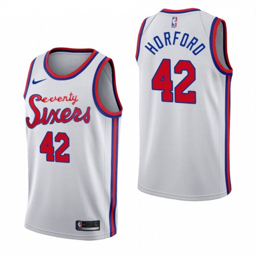 White Nike Philadelphia 76ers #42 76ers Jersey - Polyester