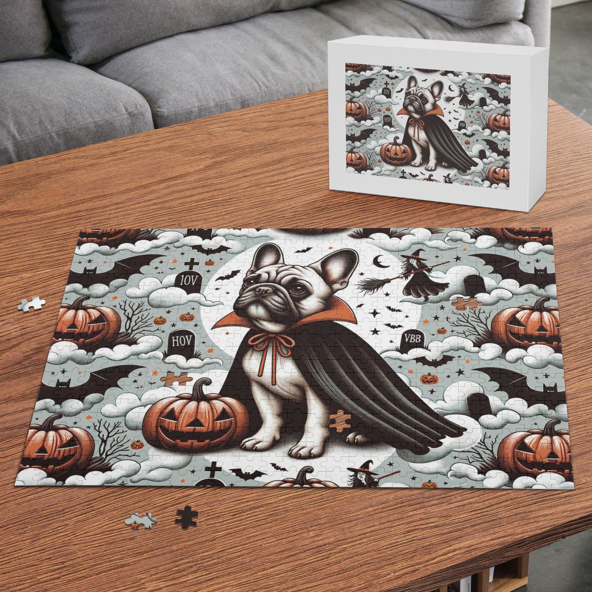 Frenchie-Fan Stylish Princess - 500-piece Wooden Puzzle for Dog Owners