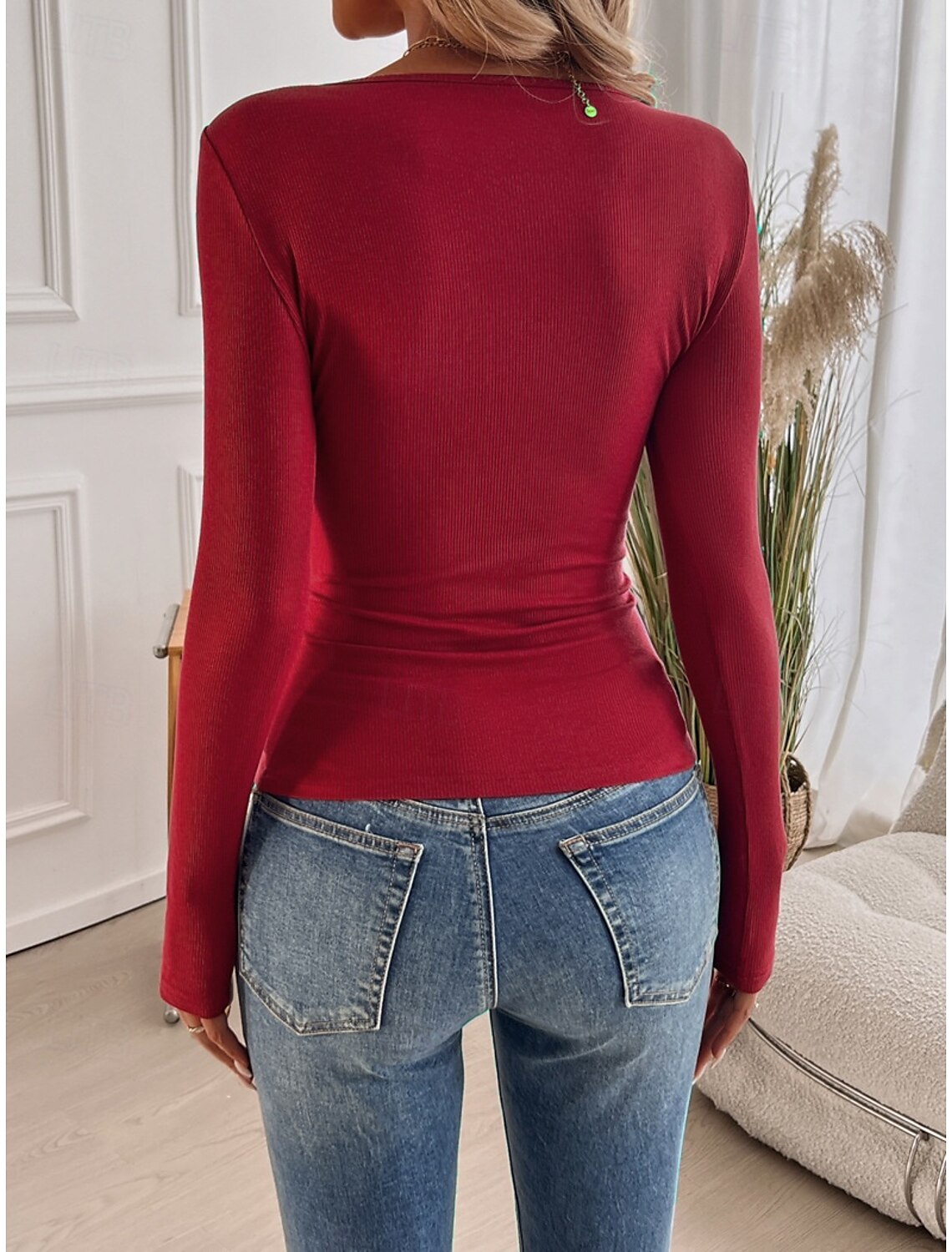 Women's Elegant Lace Tops Eyelet Blouse Elegant Daily Solid Color Regular Tops Long Sleeve Scoop Neck Regular Fit Daily Romantic Petite Tops Summer Holiday Wear