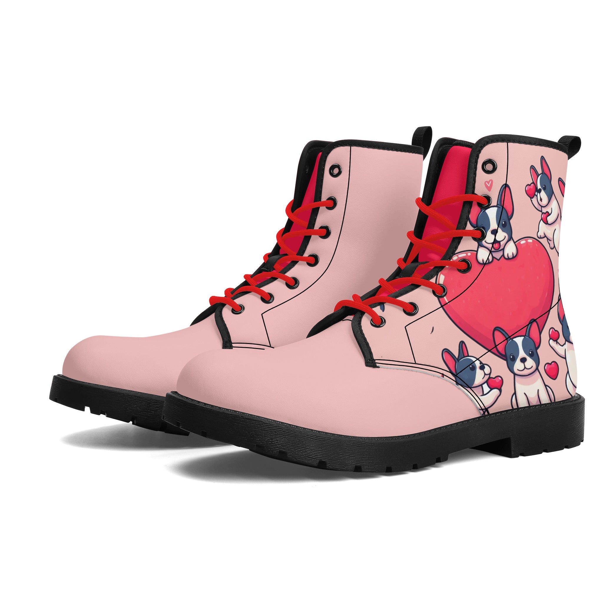 Coco - French Bulldog Themed Leather Boots For Frenchie Fans
