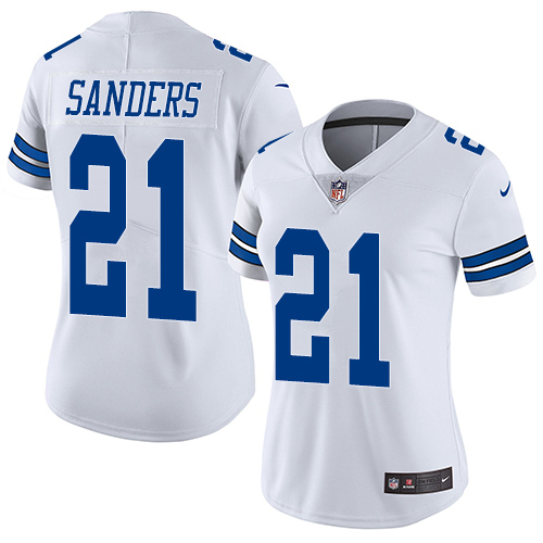 Premium NFL s Dallas Cowboys #21 Deion Sanders White Limited Jersey