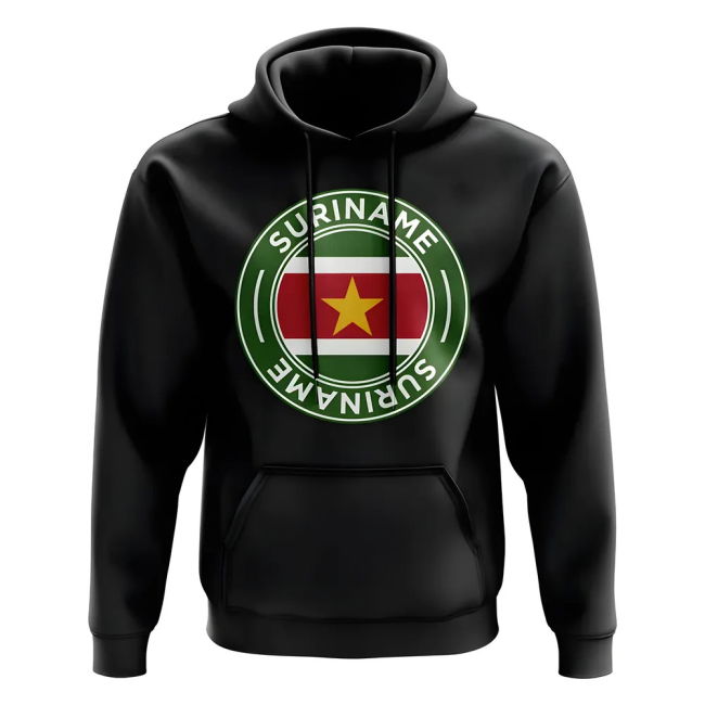 Match-Ready Suriname Football Badge Hoodie (Black) World-Class