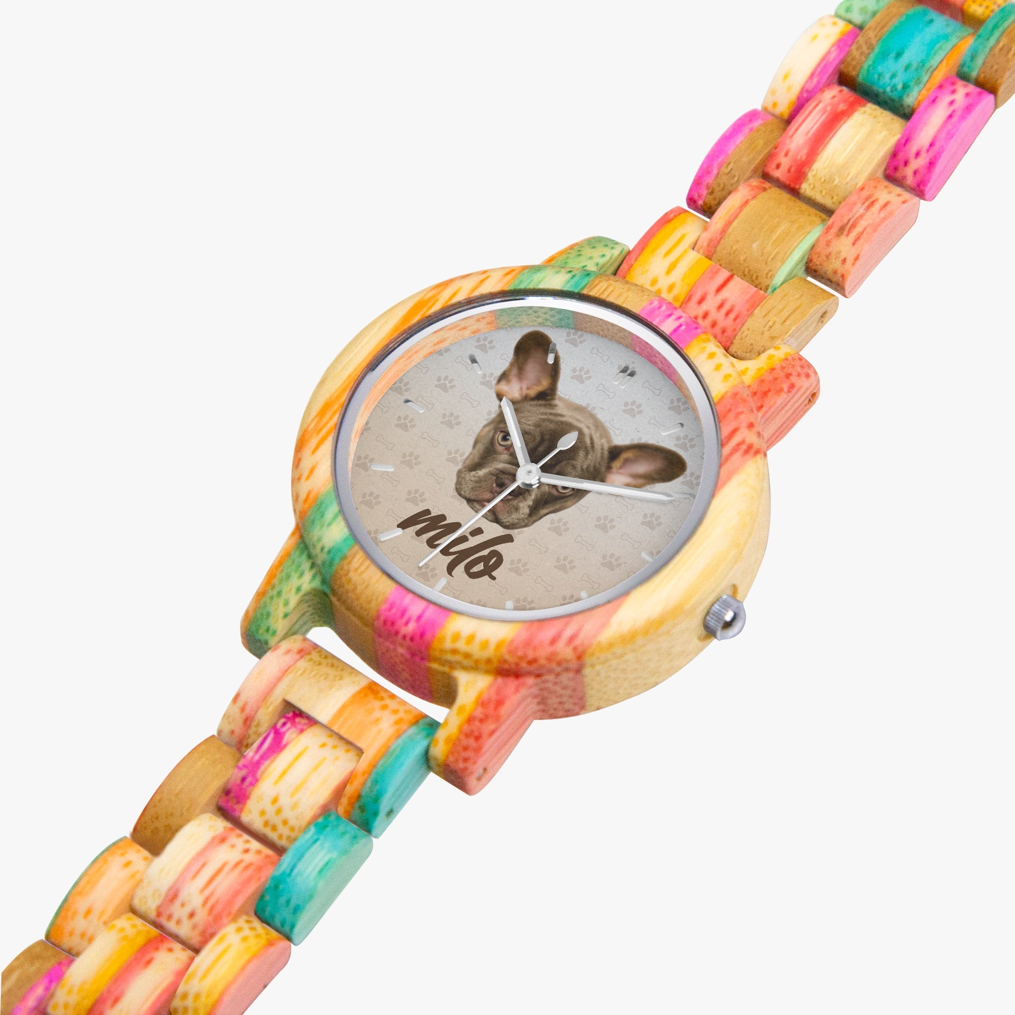 Stylish Zelda - Personalized Stylish Wooden Watch For Frenchie Lovers...