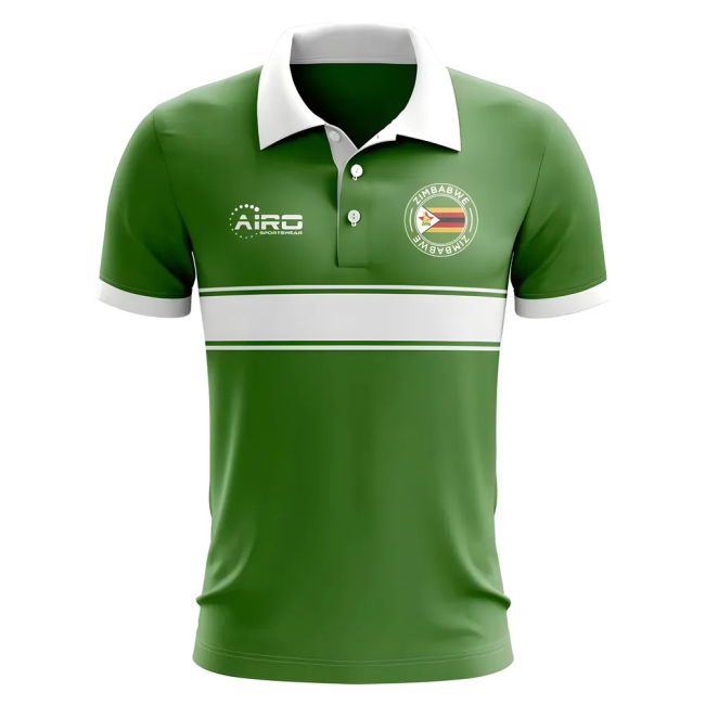 National Zimbabwe Concept Stripe Polo Shirt (Green) High