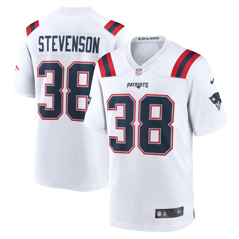 None Rhamondre Stevenson Team Captain NE Patriots Top-Grade Jersey