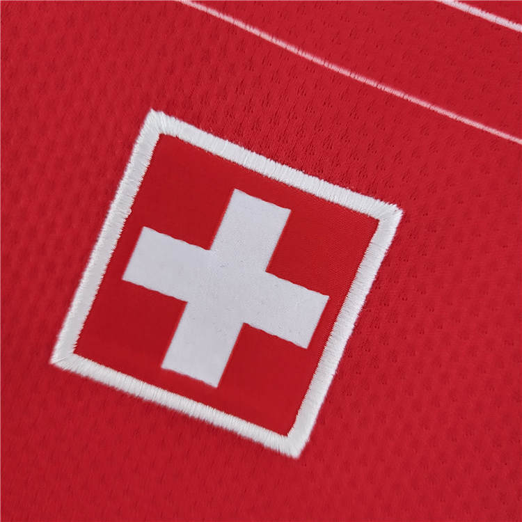 Breathable SwitzerlandSuisse World Cup 2022 Home Red Soccer Jersey