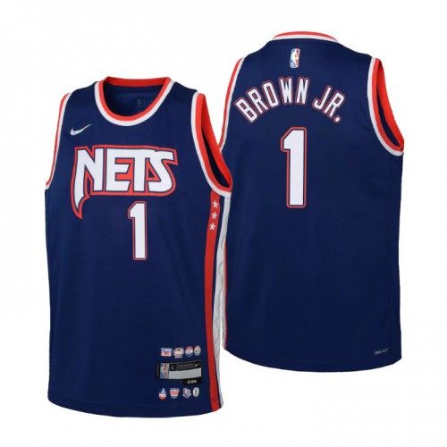 Brooklyn Brooklyn Nets #1 Bruce Brown Jr. Youth Nike Navy 2021/22 Swingman Jersey ¨C City Edition Youth