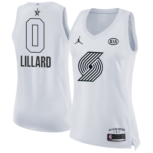 Trail Blazers #0 Damian Lillard Superior 2018 Icon NBA Jersey - White