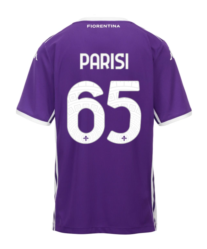 Fiorentina's 25-26 Home Jersey featuring PARISI #65