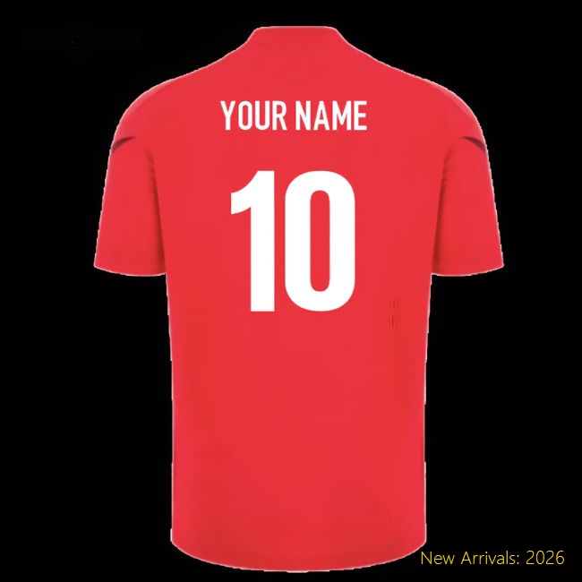 2025-2026 Wales WRU Player Training Shirt (Red) - Kids (Your Name)