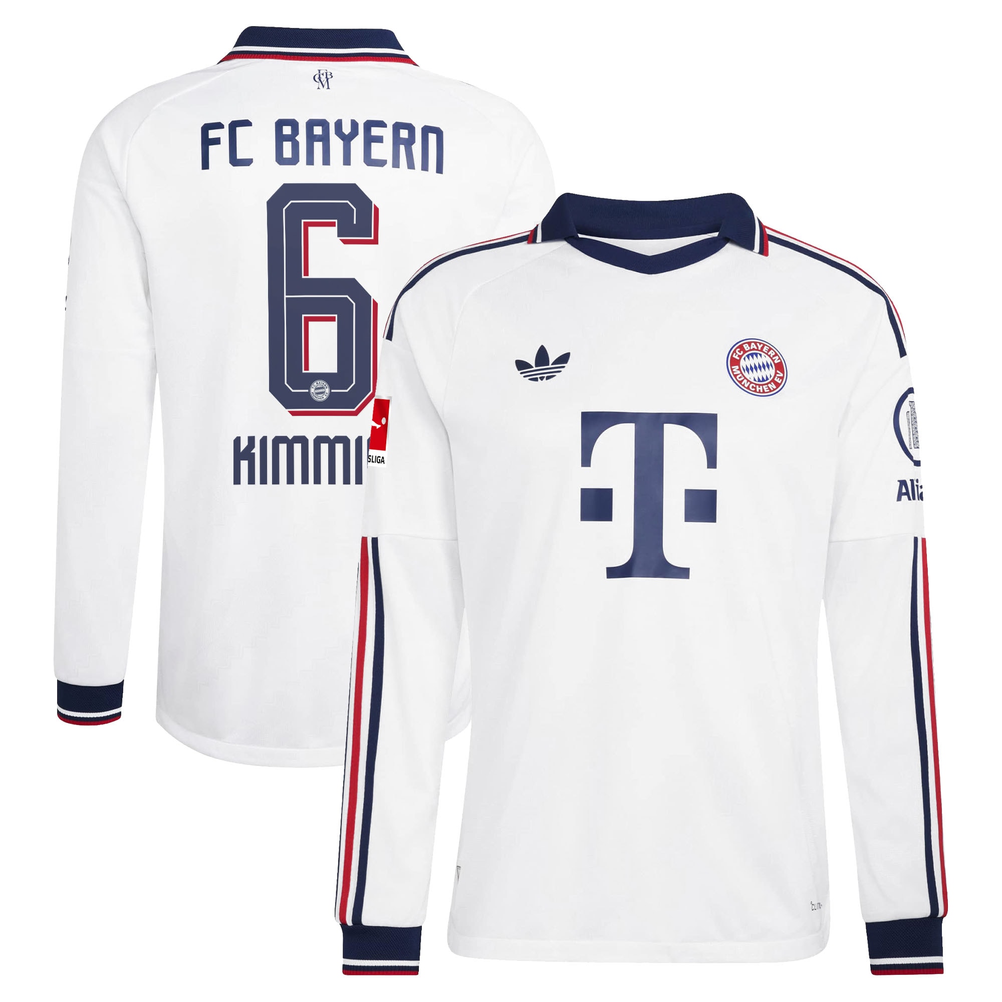 [SJH] Joshua Kimmich Bayern Munich 2026/27 Away On-Field Authentic Long Sleeve Jersey - White
