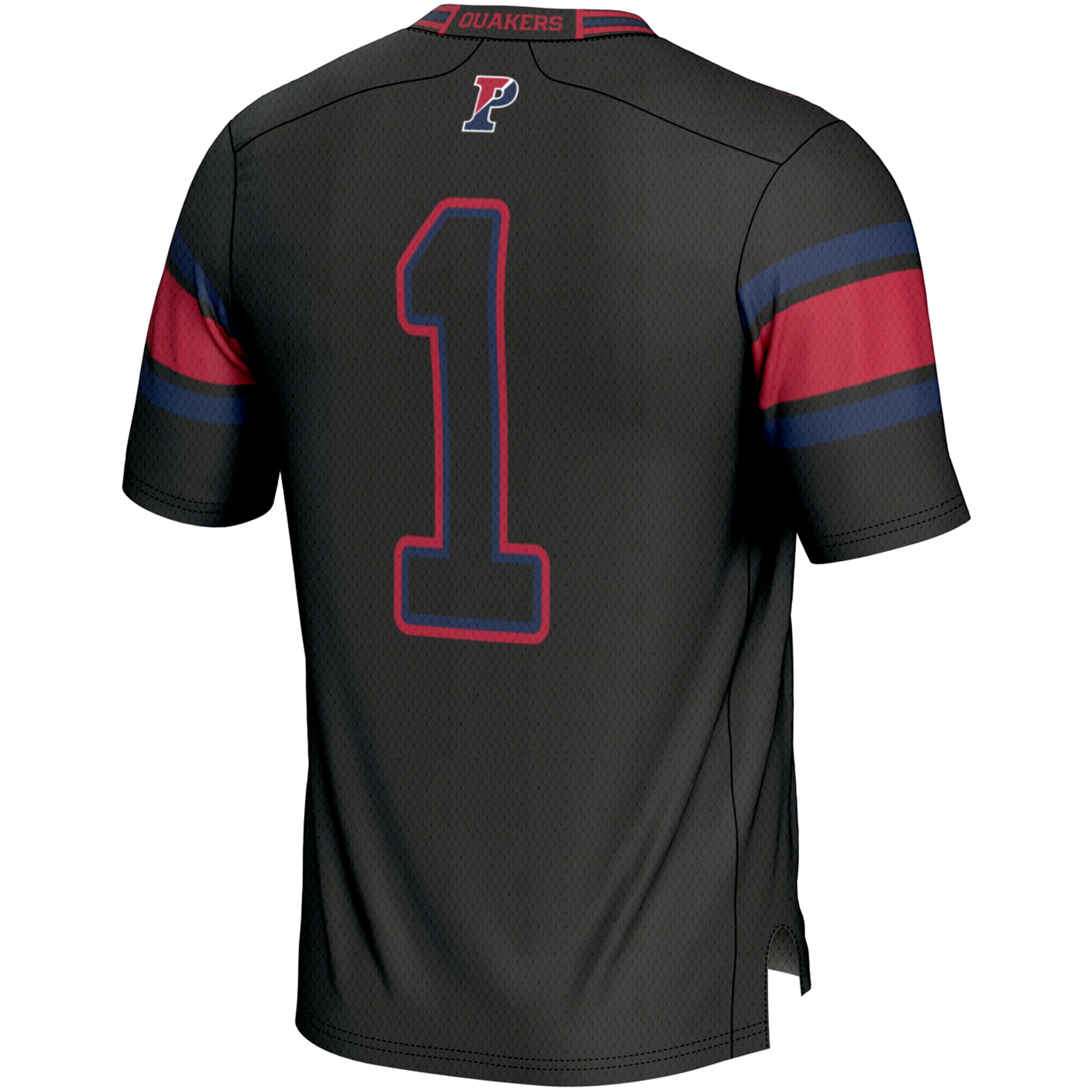 Men's #1 Black Pennsylvania Quakers Endzone Football Jersey