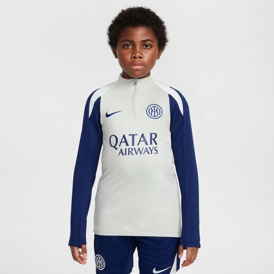 Inter Training Shirt Dri-FIT Strike Drill - Grey Haze/Blue Void/Ghost Aqua Kids