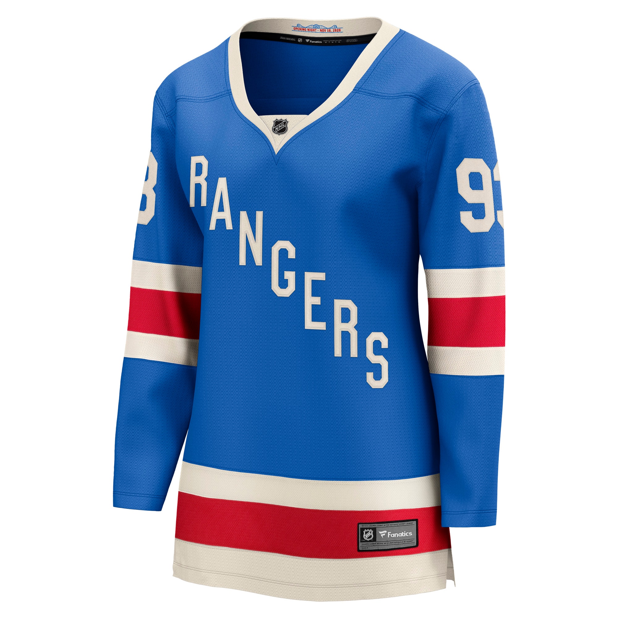 [LK] Mika Zibanejad New York Rangers Women's Centennial Breakaway Jersey - Blue