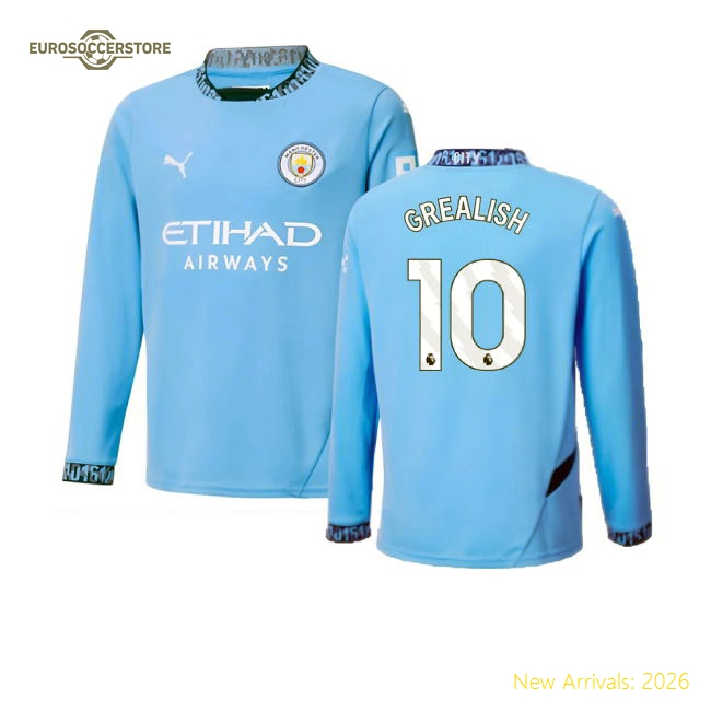 Soft Man City Kids Grealish Jersey 2024-2025 Machine-washable