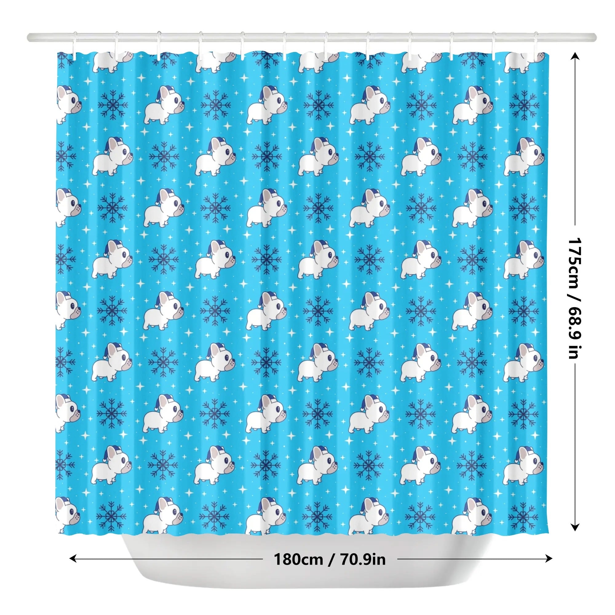 French Bulldog Nelson Shower Curtain For Frenchie Lovers Durable Dog Item