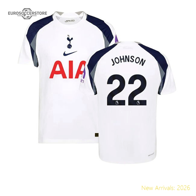 Premium 2025-2026 Tottenham Hotspur Authentic Home Shirt (johnson 22
