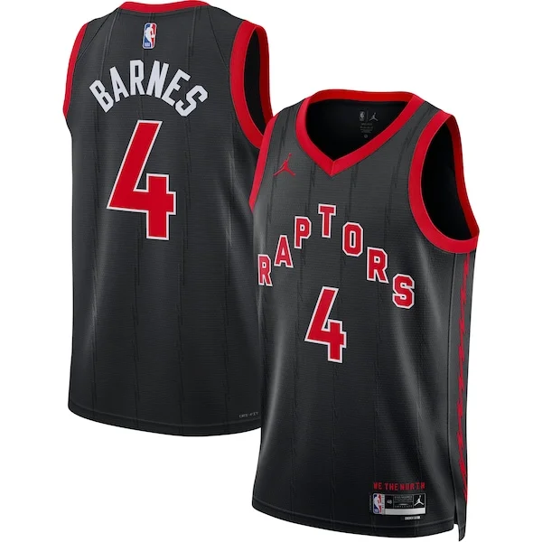 Scottie Barnes TOR Durable Basketball Jersey - Black - Fan Favorite