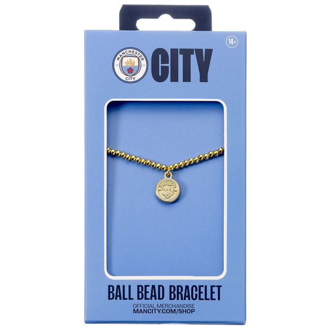 Women's Manchester City FC Gold Finish Bead Bracelet